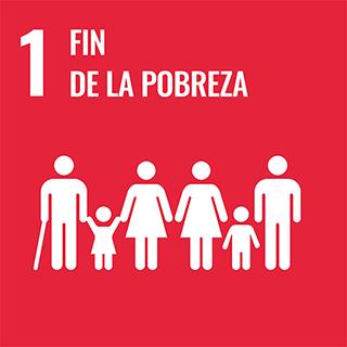 Icono Símbolo ODS 1 Objetivo de Desarrollo Sostenible de la ONU 1 Fin de la pobreza