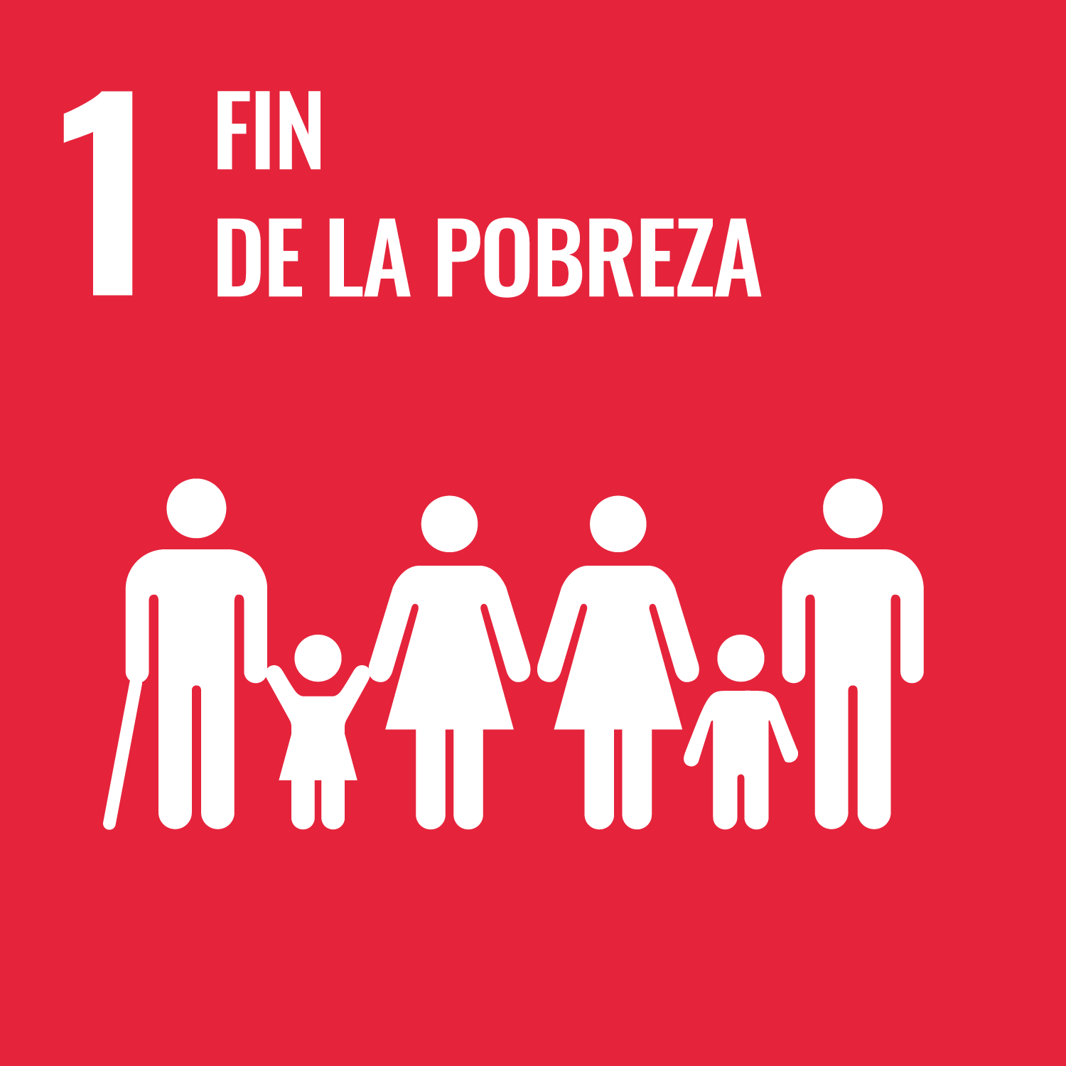 Icono Símbolo ODS 1 Objetivo de Desarrollo Sostenible de la ONU 1 Fin de la pobreza