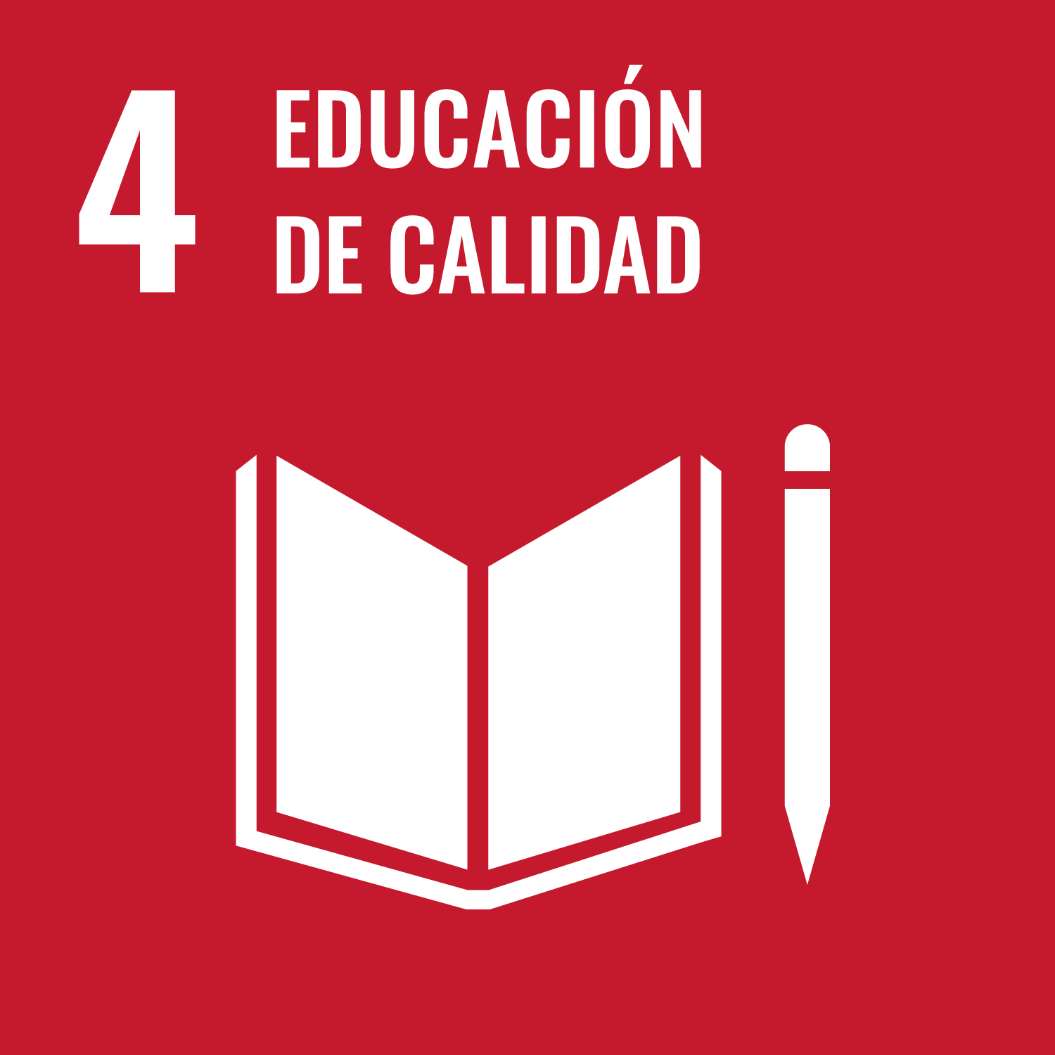 ODS 4 Objetivo de Desarrollo 4 Educación de calidad Icono Símbolo