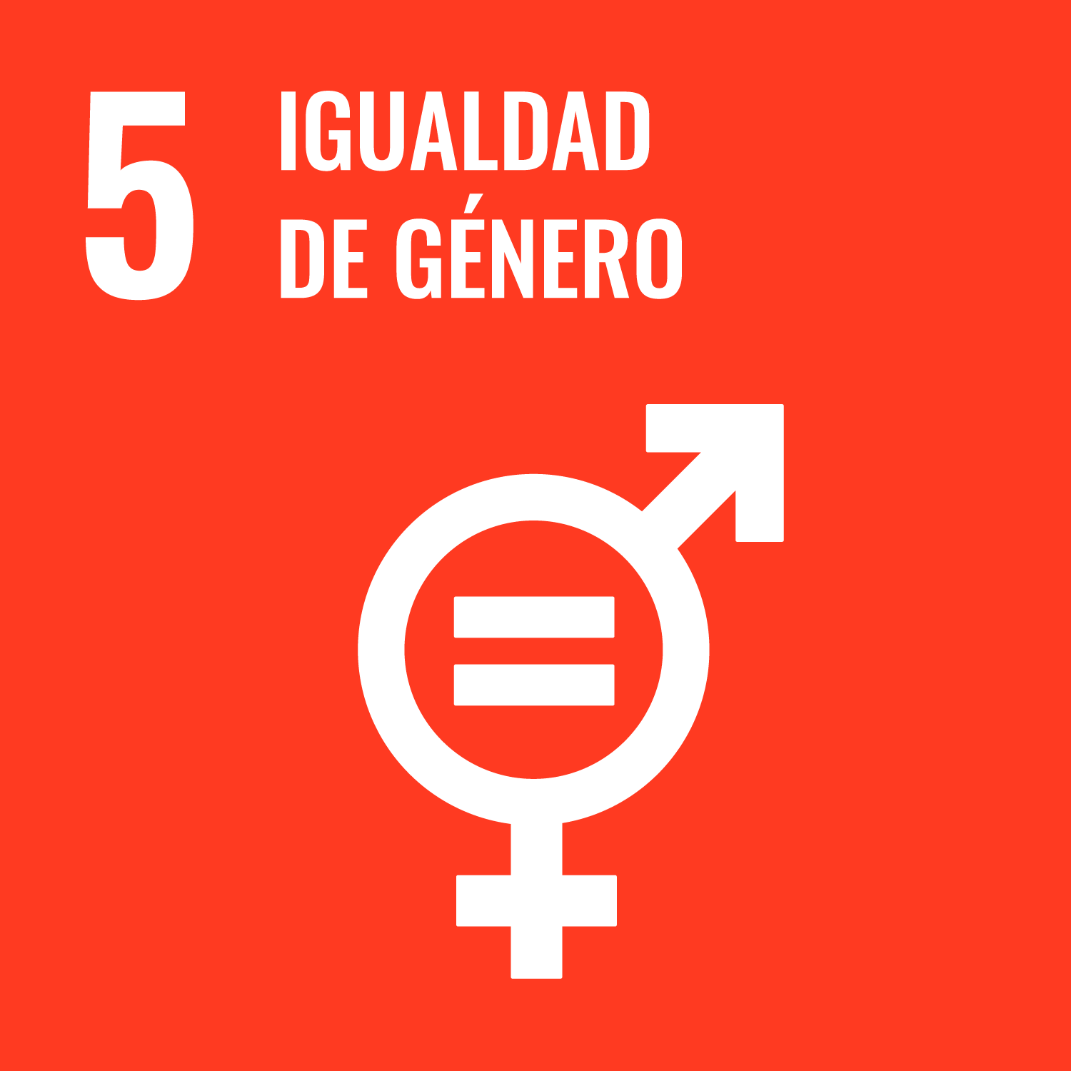 Icono símbolo ODS 5 Objetivos del Desarrollo Sostenible Igualdad de Género ONU