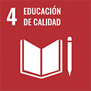 ODS 4 Objetivo de Desarrollo 4 Educación de calidad Icono Símbolo