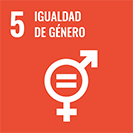 Icono símbolo ODS 5 Objetivos del Desarrollo Sostenible Igualdad de Género ONU. Empoderamiento femenino