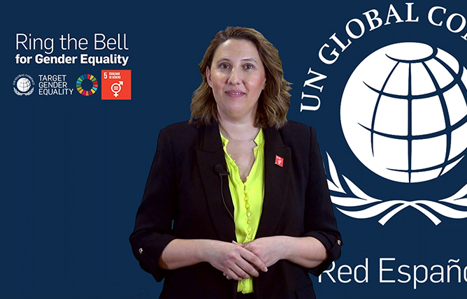 Bolsa de Bilbao Toque de Campana por la Igualdad de género españa - Ring the bell spanish - Pacto Mundial ONU