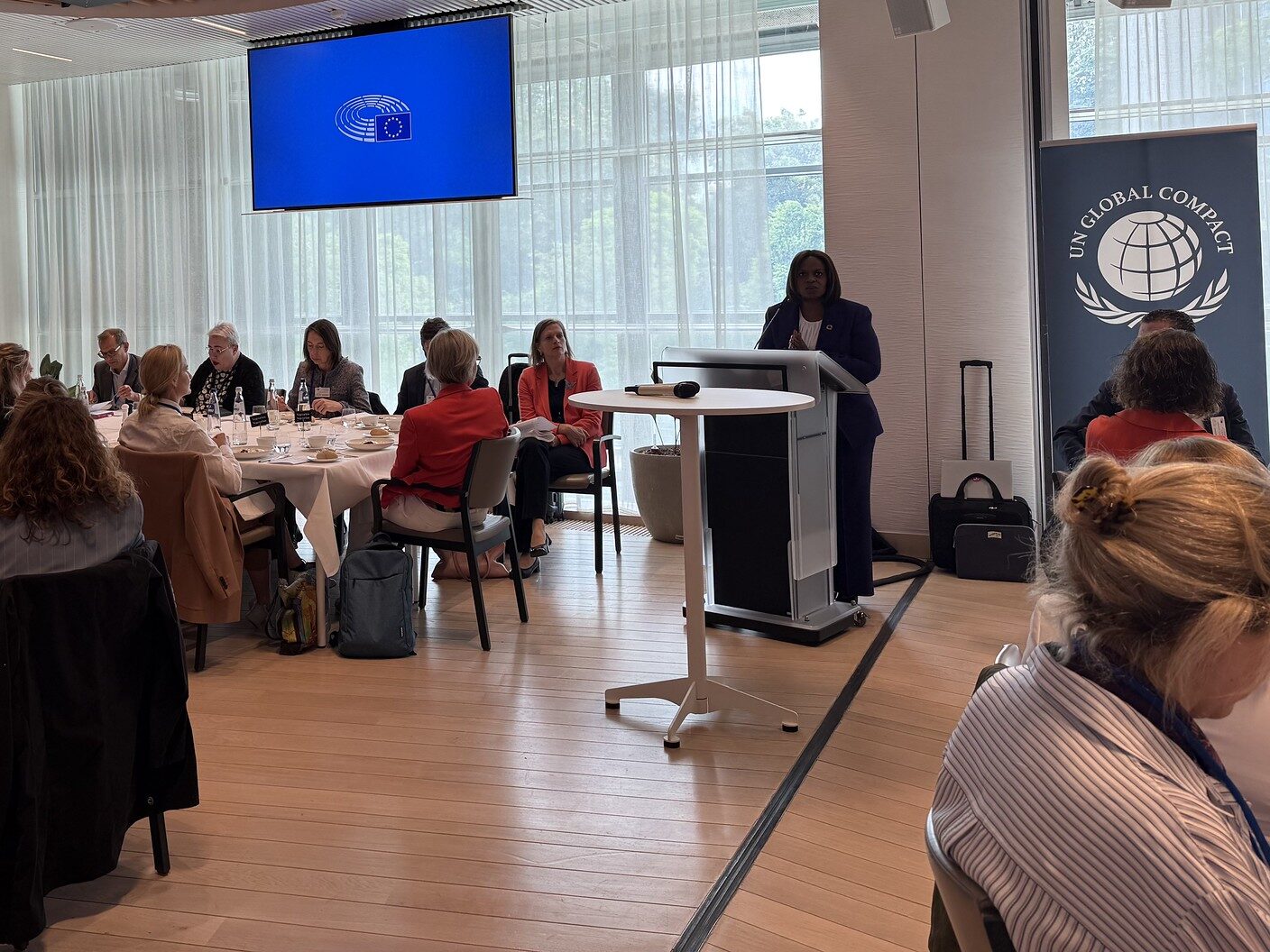 Sanda Ojiambo, en el encuentro de CSO Platform en Bruselas.